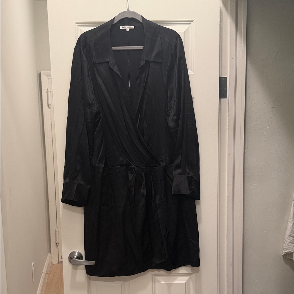 Reformation Black Long Sleeve Dress